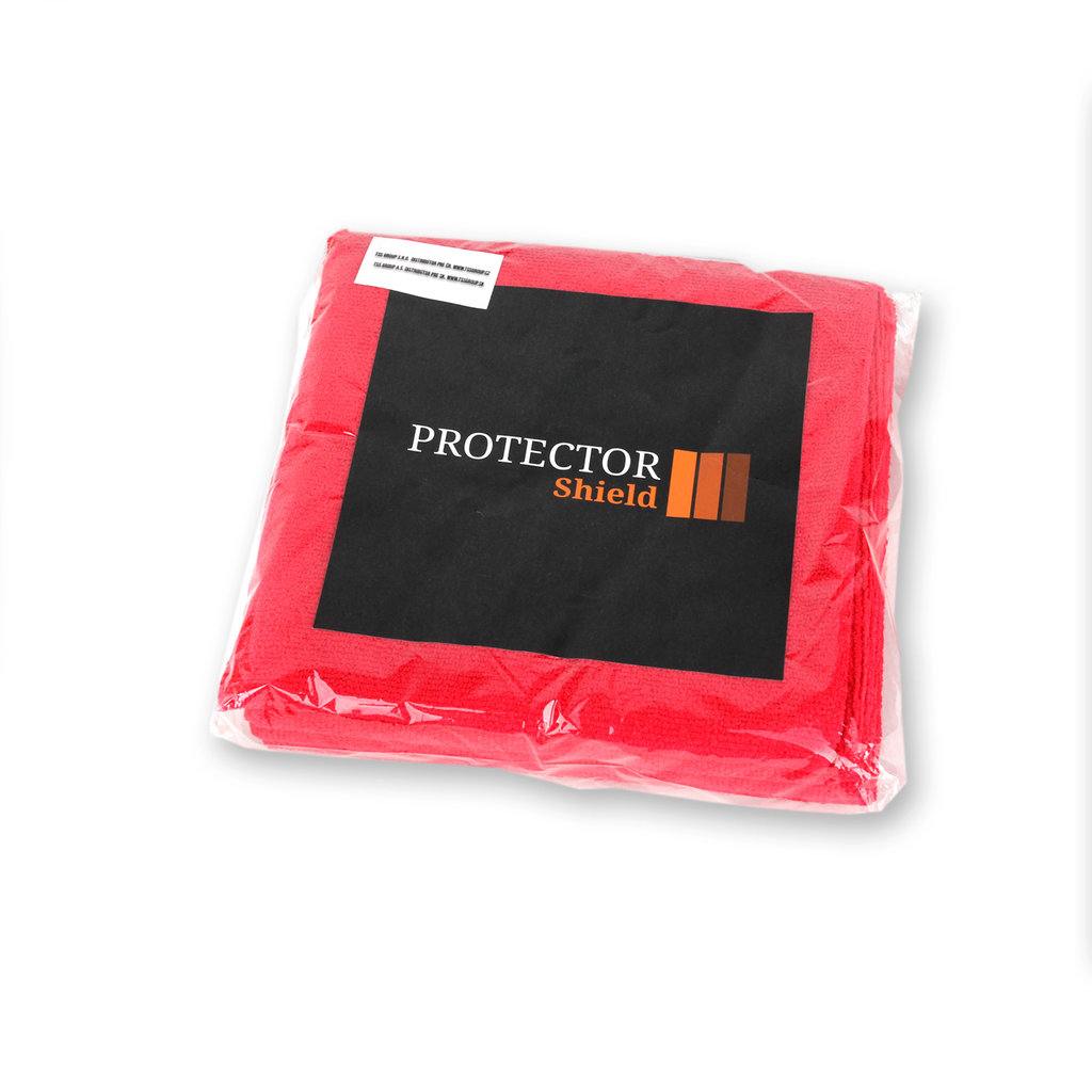 PR N01-O mikrovláknová utěrka, 40x40 300 gsm bez lemu, červená, 5 ks