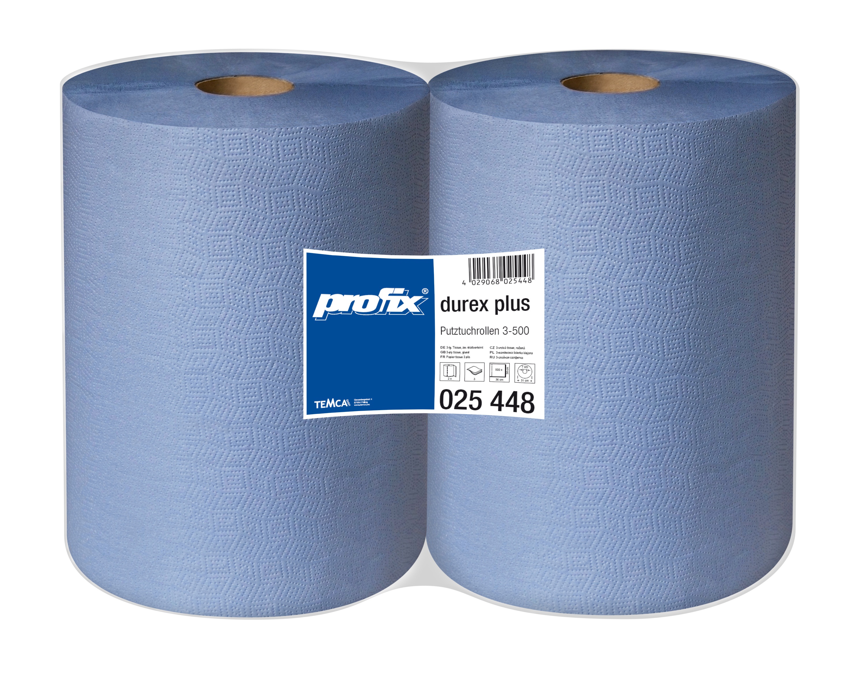 Papírové utěrky Temca Profi Durex Plus T025448, 3-vrstvé, 36x38 cm